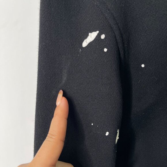 Rag & Bone Women's Black Crewneck Cotton Splatter Paint Sweatshirt Size Large - Picture 8 of 15